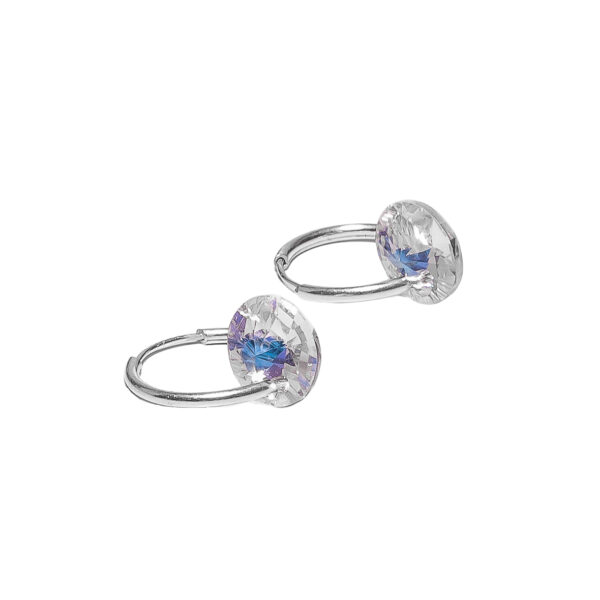 AROS ARGOLLA DE PLATA 925, DIJE CRISTAL REDONDO