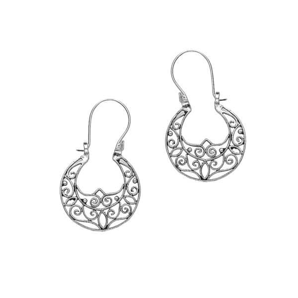 AROS DE PLATA 925 TIPO FILIGRANA EMPAVONADOS Y FORMA REDONDA