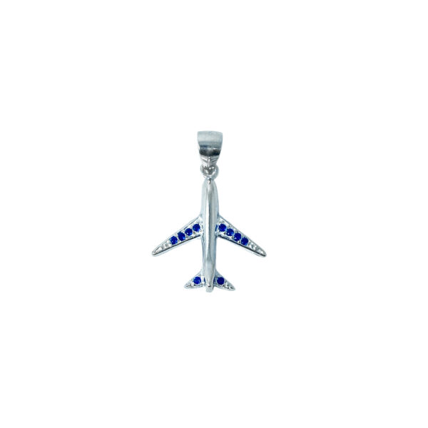 D25Q8-DIJE DE PLATA 925 CON FORMA DE AVION CON MICRO CUBIC DISTINTOS COLORES