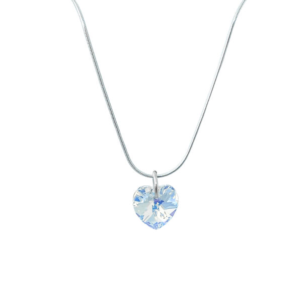 CONJUNTO DE PLATA 925 CADENA COLA DE RATA, DIJE CRISTAL CJ204B2