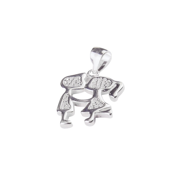 DIJE DE PLATA 925 BESO ENTRE NOVIOS CON MICROPAVE - D09K9 - Image 2