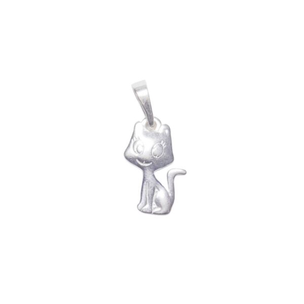 DIJE DE PLATA 925 GATITO LABRADO CON COLGANTE SUPERIOR