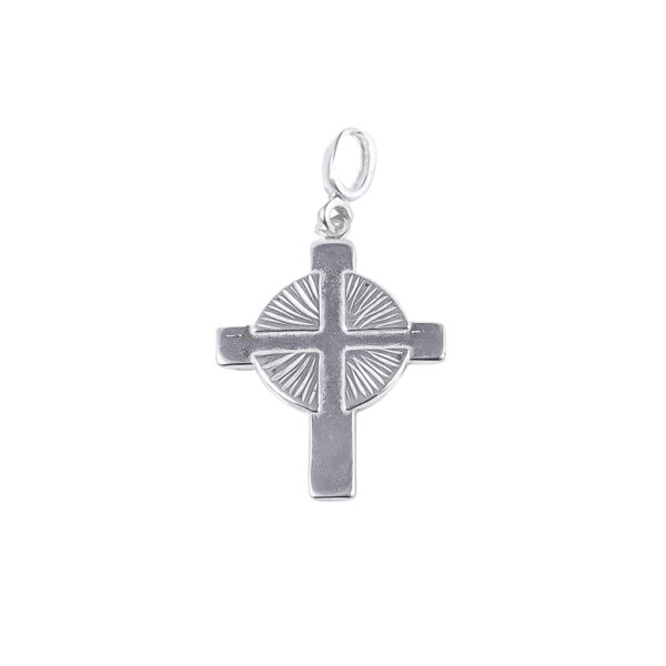 DIJE DE PLATA 925 CRUZ CON CIRCULO -D2116