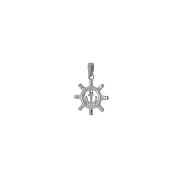 DIJE DE PLATA 925 RUEDA MARINERA CON ANCLAS - D2230
