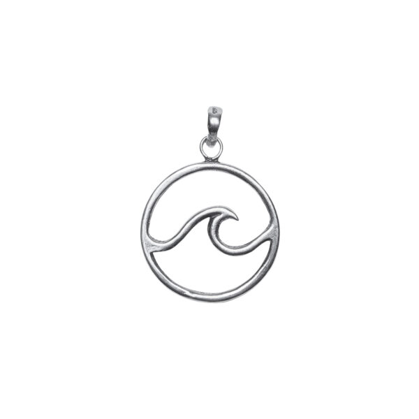 DIJE DE PLATA 925 OLA DE MAR CIRCULAR HUECA CHATA - D2348A