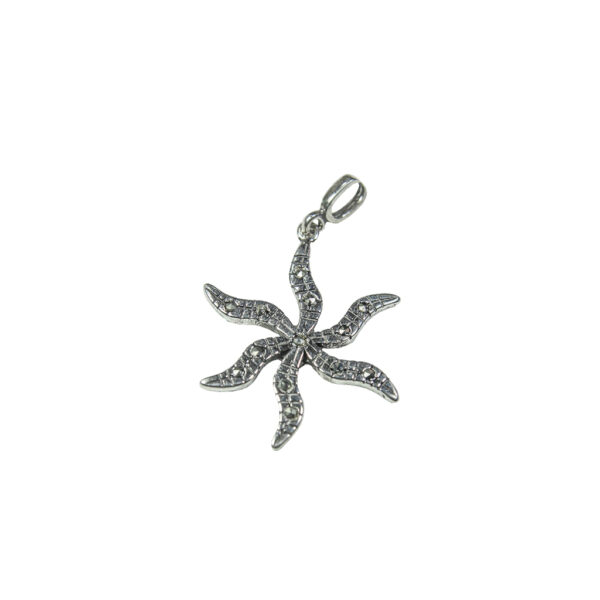 DIJE DE PLATA 925 ESTRELLA DE MAR EMPAVONADA 6 BRAZOS