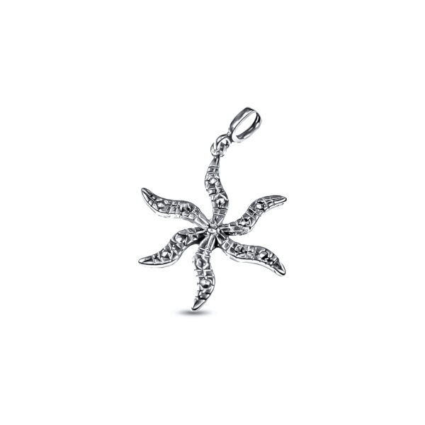 DIJE DE PLATA 925 ESTRELLA DE MAR EMPAVONADA 6 BRAZOS - Image 2