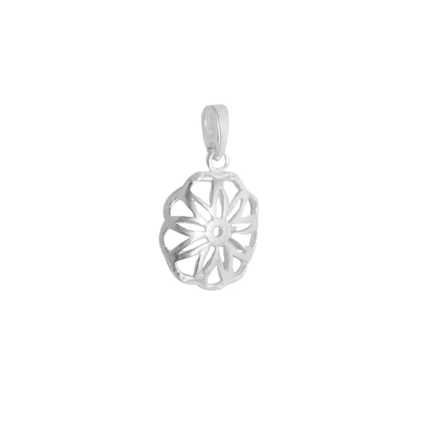 DIJE DE PLATA 925 FLOR CALADA ONDULADA - D2466