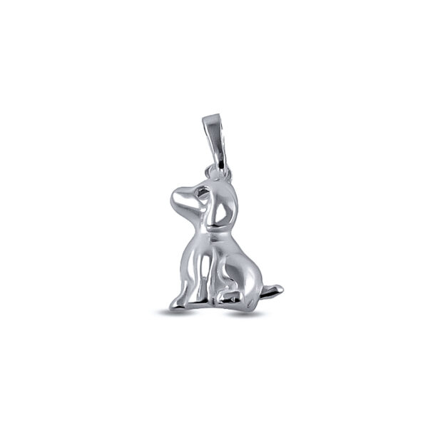 DIJE DE PLATA 925 PERRO SENTADO OJO CALADO - D2472 - Image 2
