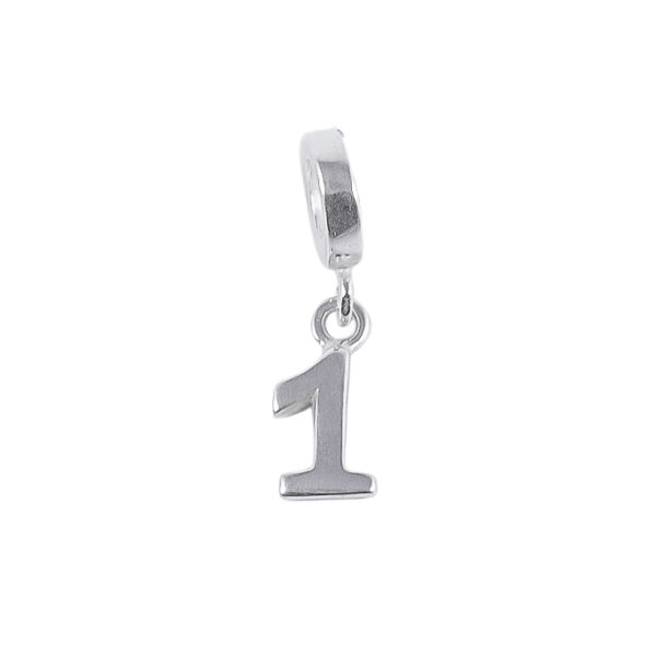 DIJE DE PLATA 925 DONA NUMERO 1 LISO MEDIANO - D2480