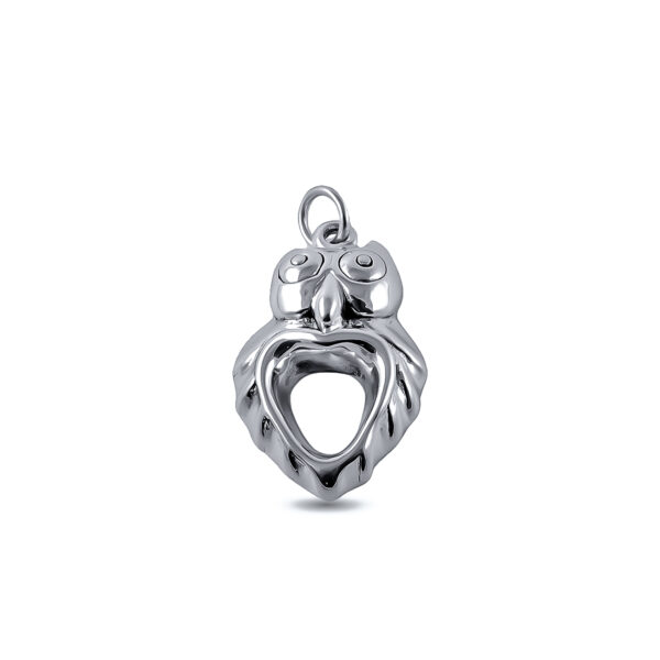 DIJE DE PLATA 925 BUHO INFLADO GRANDE CALADO - D2568 - Image 2