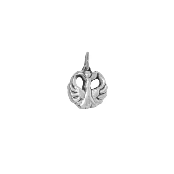 DIJE DE PLATA 925 PAJARO INFLADO ALAS ABIERTAS CHATO-D2653