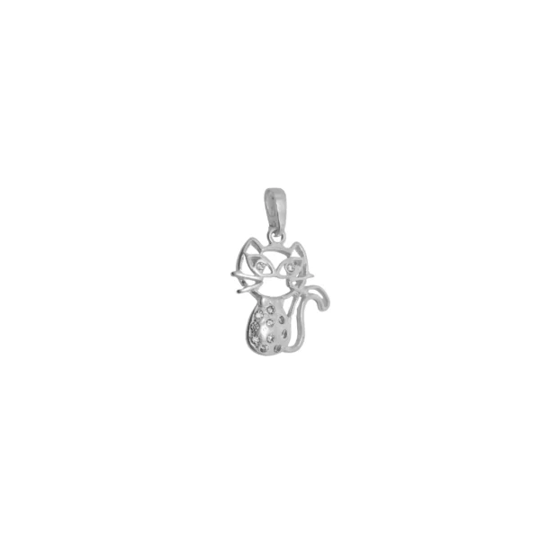 DIJE DE PLATA 925 GATO CON CUBIC - D2683
