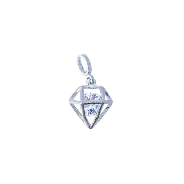D2869A - DIJE DE PLATA 925 DIAMANTE MEDIANO CON CUBIC