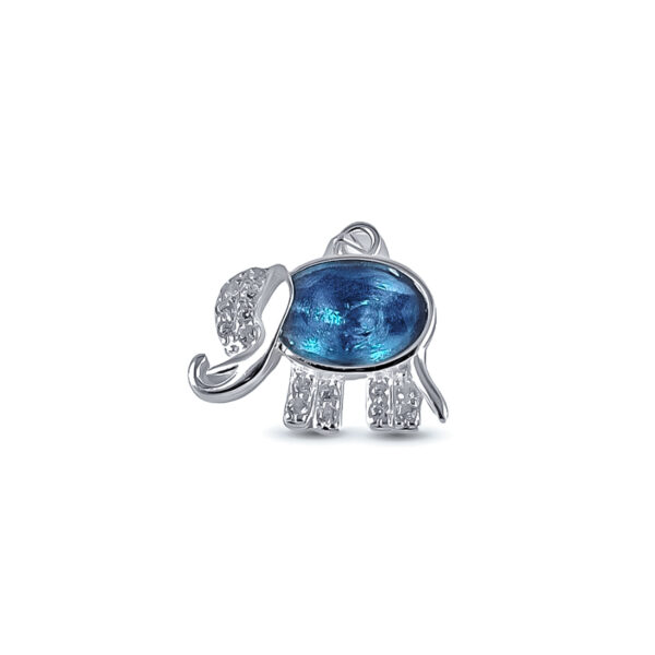 DIJE PLATA 925 ELEFANTE CON ZIRCONIA CELESTE - D290 - Image 2