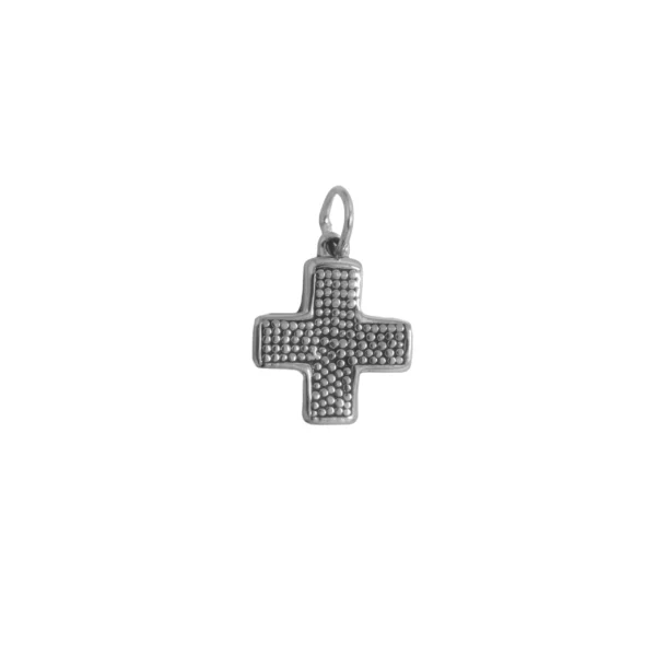 DIJE INFLADO DE PLATA 925 CURZ CUADRADA- D3024