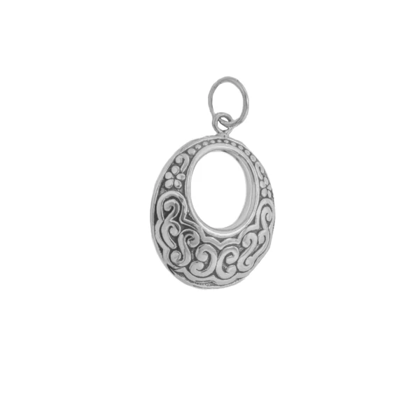 D3025- DIJE PLATA 925 INFLADO CIRCULO CON DETALLES