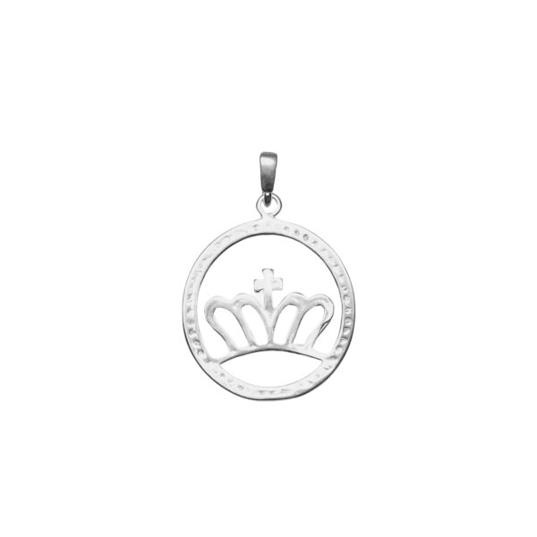 DIJE DE PLATA 925 CORONA LABRADA EN MEDALLON - D3321B
