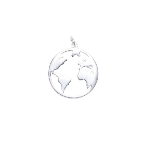 DIJE DE PLATA 925 GLOBO TERRAQUEO CALADO-D484