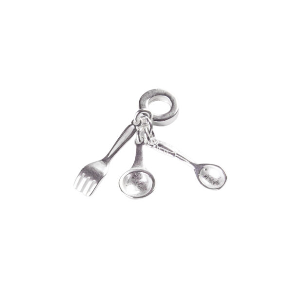 DIJE DE PLATA 925 CON TENEDOR, SARTEN Y CUCHARA - D935 - Image 2