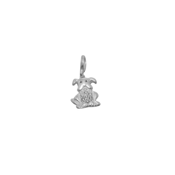DIJE DE PLATA 925 PERRO PANCITA CON CUBIC - DC400B