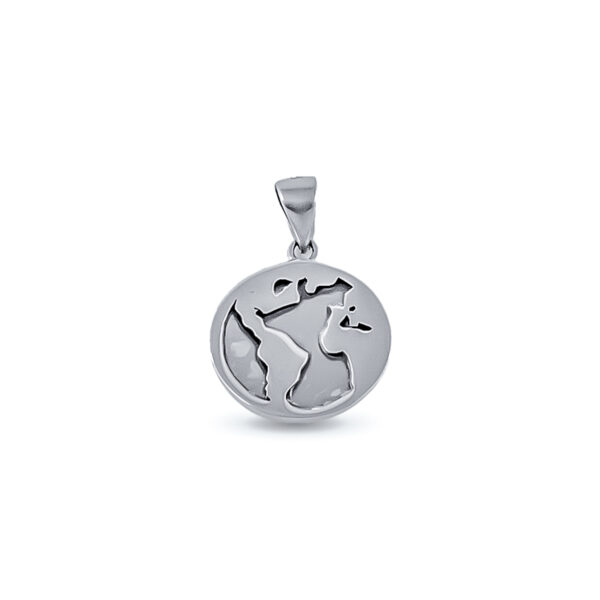 DIJE DE PLATA 925 PLATA TAILANDESA MAPA MUNDI - DE01