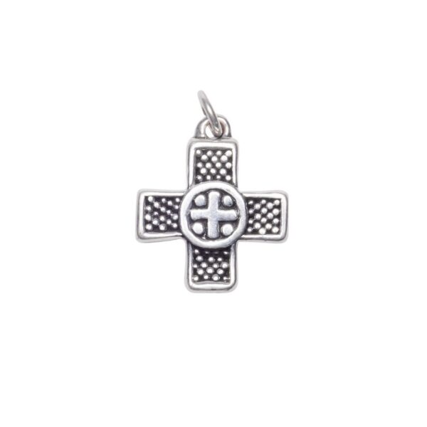 DIJE DE PLATA 925 CRUZ INFLADA EMPAVONADA-DIJ001