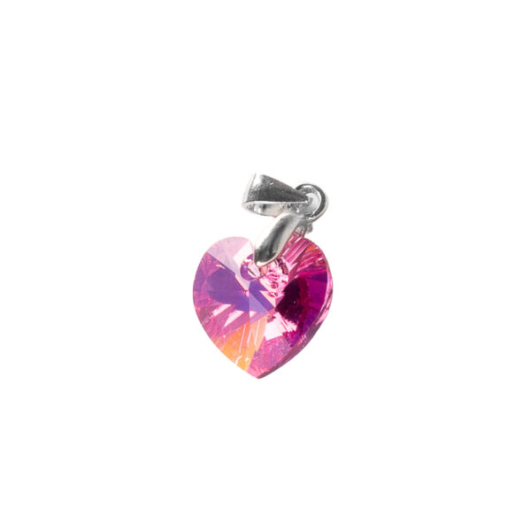 DIJE CORAZÓN DE CRISTAL ROSADO - DIS001