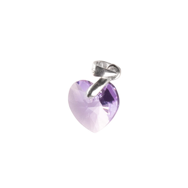 DIJE DE PLATA 925 CORAZÓN DE CRISTAL LILA - DIS004 - Image 2