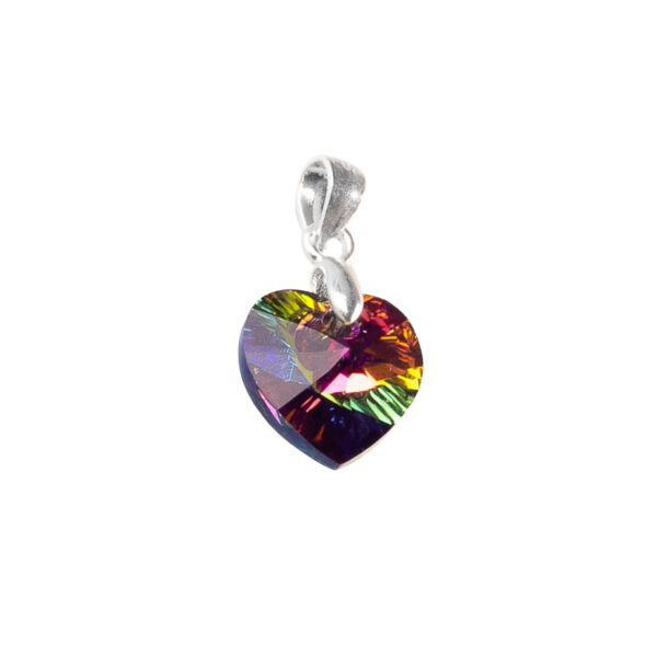 DIJE CORAZÓN DE CRISTAL VERDE TORNASOLADO - DIS005 - Image 2