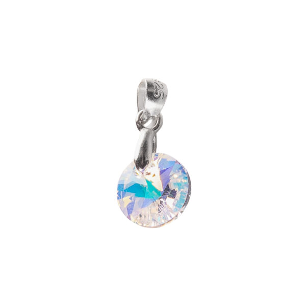 DIJE CRISTAL SWAROVSKI  REDONDO CON FACETAS AZULADAS Y TRANSPARENTES - Image 2