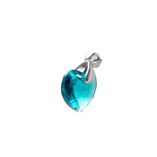 DIJE CORAZÓN DE CRISTAL TURQUESA - DIS007 - Image 2