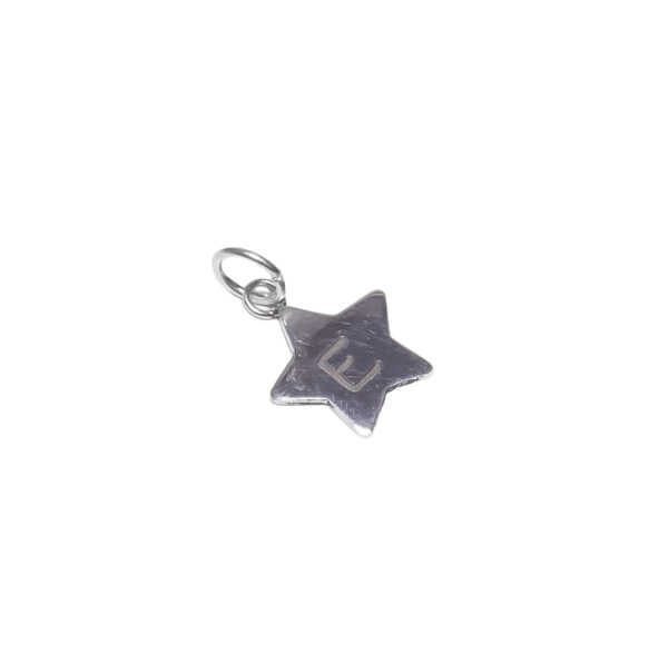 DIJE DE PLATA 925 ESTRELLA CON LETRA E GRABADA – DJ19 - Image 2