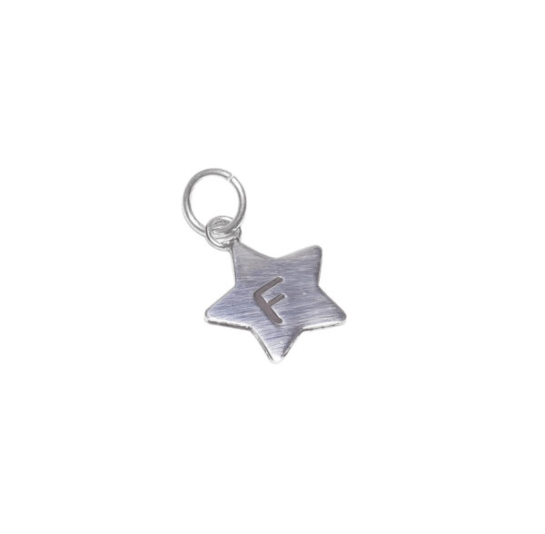 DIJE DE PLATA 925 ESTRELLA CON LETRA F GRABADA – DJ22 - Image 2