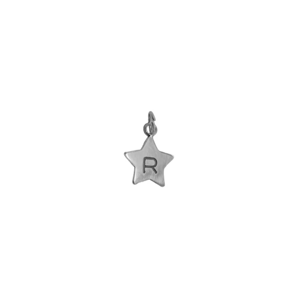 DIJE DE PLATA 925 ESTRELLA CON LETRA R GRABADA – DJ23