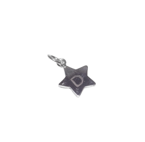 DIJE DE PLATA 925 ESTRELLA CON LETRA D GRABADA – DJ30 - Image 2