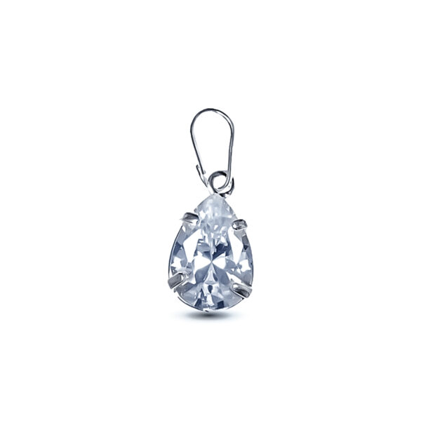 DIJE DE PLATA 925 CON ZIRCONIA ENGARZADA EN FORMA DE GOTA - Image 2