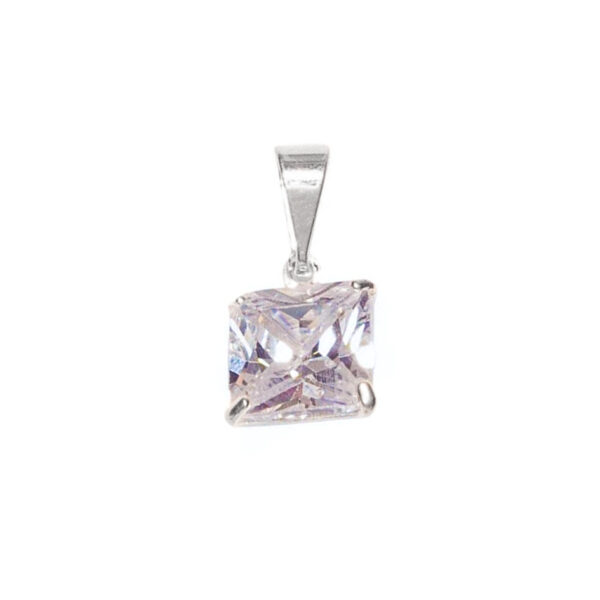 DIJE DE PLATA 925 ZIRCONIA EN FORMA CUADRADA ENGARZADA - Image 2