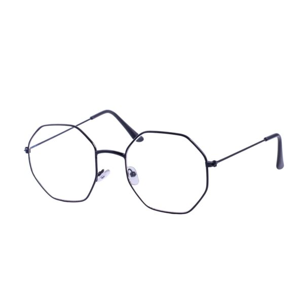 LENTES DE MODA TRANSAPARENTES HEXAGONALES CON MARCO NEGRO