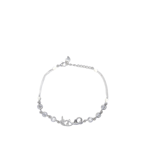 PULSERA DE PLATA 925 VENECIANA CON DIJE LOVE CON CUBIC-P451
