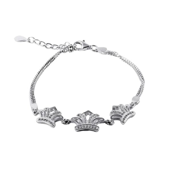 PULSERA DE PLATA 925 CORONA CUBIC - P458 - Image 2