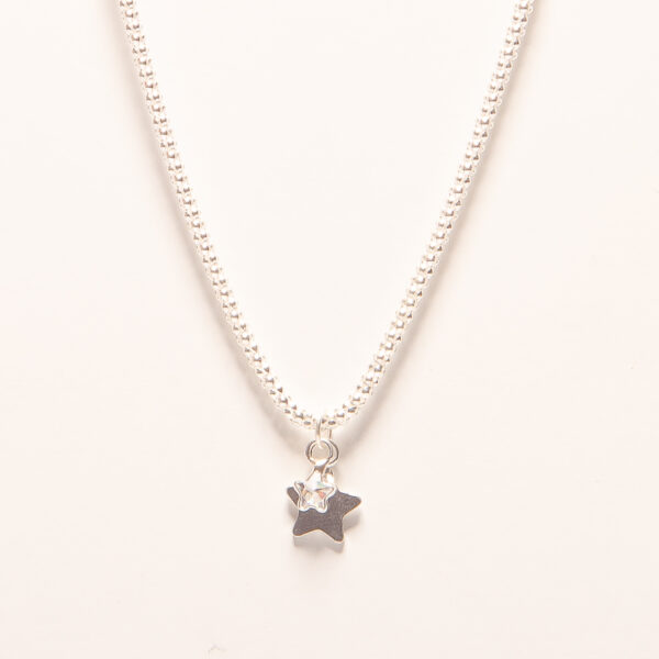 PULSERA DE PLATA 925 PUNTO COREANO, DIJE ESTRELLA