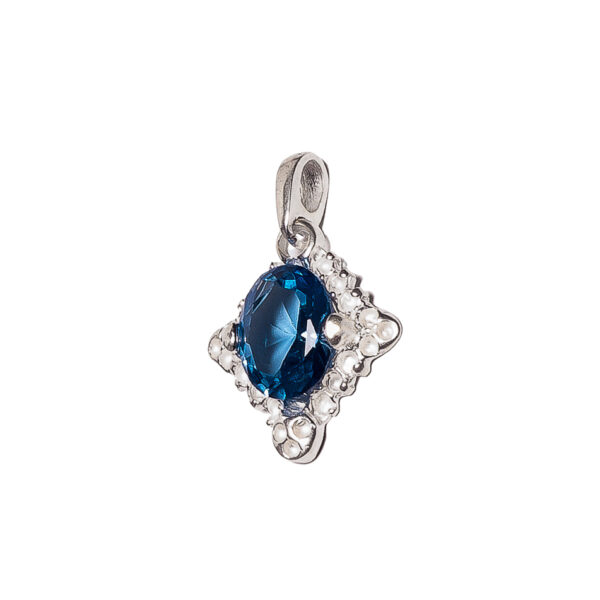 DIJE DE PLATA 925 ROMBO CON ZIRCONIA EN FORMA DE OVALO - Image 6