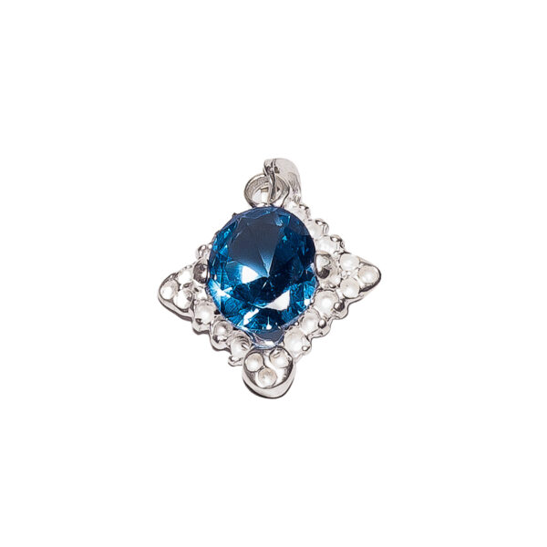 DIJE DE PLATA 925 ROMBO CON ZIRCONIA EN FORMA DE OVALO - Image 5