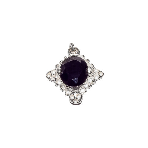 DIJE DE PLATA 925 ROMBO CON ZIRCONIA EN FORMA DE OVALO - Image 3