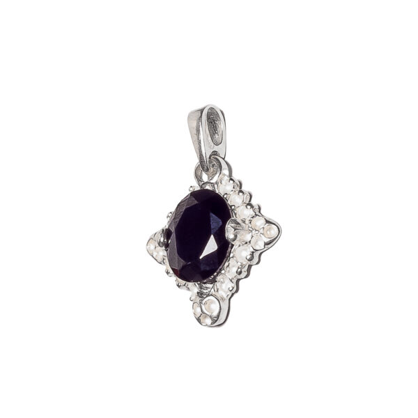 DIJE DE PLATA 925 ROMBO CON ZIRCONIA EN FORMA DE OVALO - Image 2