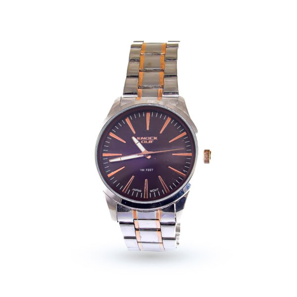 RELOJ KNOCK OUT FONDO ROSE MALLA CON DETALLE ROSE - RE037A