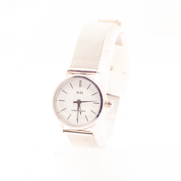 RE038-RELOJ KNOCK OUT DE MALLA FINA GRIS Y CUADRANTE CHICO - Image 2