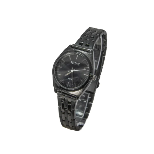 RELOJ PRUNE MALLA METALICA, CUADRANTE Y FONDO NEGRO - RE27P