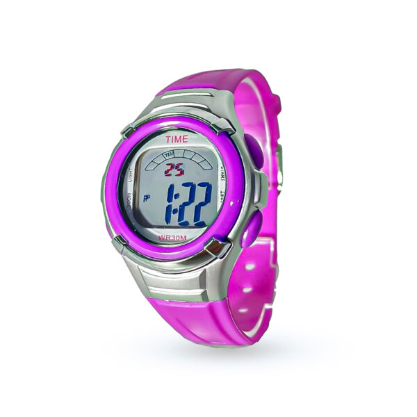 RELOJ TIME MAGENTA CON DETALLES BLANCOS-RE644